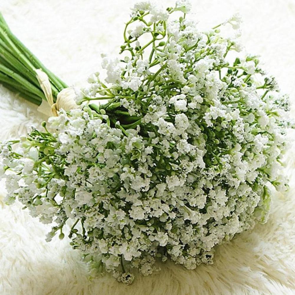1 Bundles Artificial Baby's Breath Plastic Flower Plants Baby's Breath Artificial Flowers Gypsophila for Home Hotel Decor Wedding Bouquet