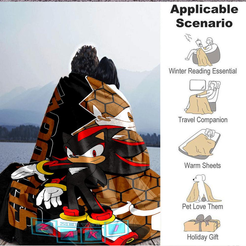 1pc Shadow Sonic Flannel Blanket, Soft Skin Friendly with Digital Printing, Various Sizes Available for Family, Friends, Birthday
