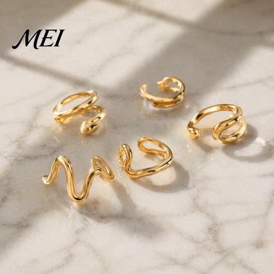 Boho Style Toe Jewelry 5Pcs Irregular Ring Set, Non Tarnish Golden Plated Alloy Beach Foot Band, Adjustable Open for Women Rings