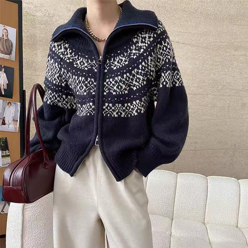 Women's High-End Wool Knit Zipper Cardigan - Winter Thick Warm Plus Size Jacket 2026 New