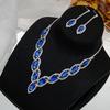 Set European And American Bridal Necklace Earring Set Versatile Fashion Color Crystal Necklace Two -Piece Jewelry Ladies Jewelry