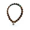 Stones and Minerals. Zambian Emerald Beads Bracelet + 8 Mm Wood. Made In France.