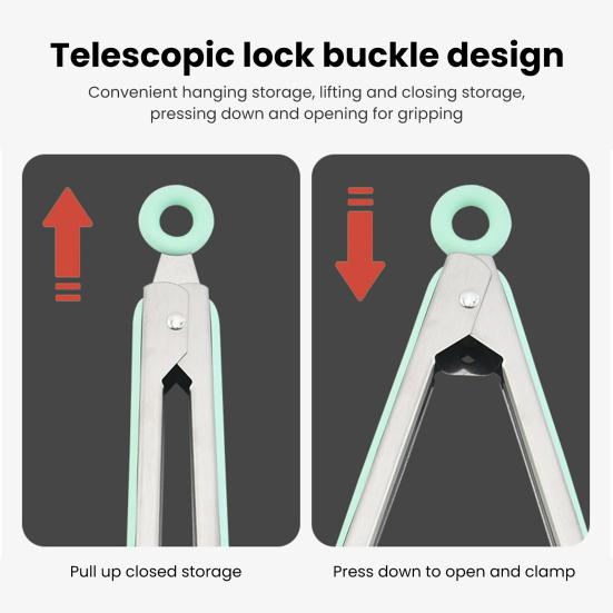 3 шт. щипцы для еды, прочные, удобные, термостойкие кухонные щипцы из нержавеющей стали с силиконовыми насадками для дома