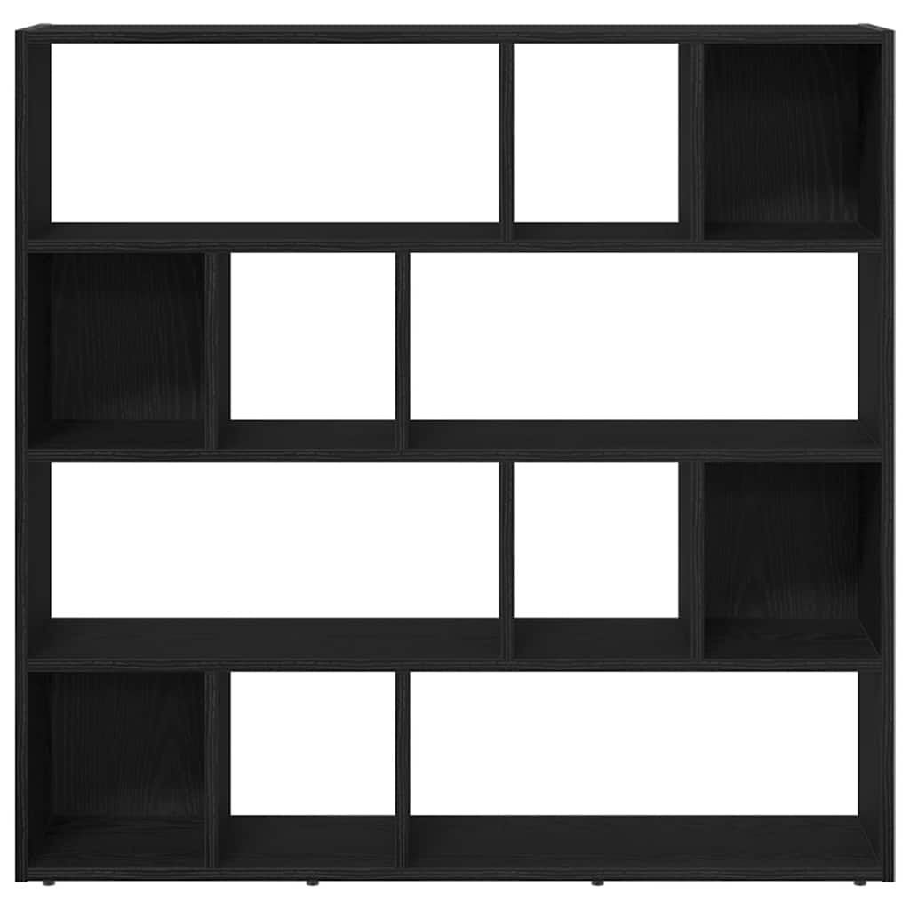 Bookshelf Room Divider Black Oak 105 x 24 x 102 cm