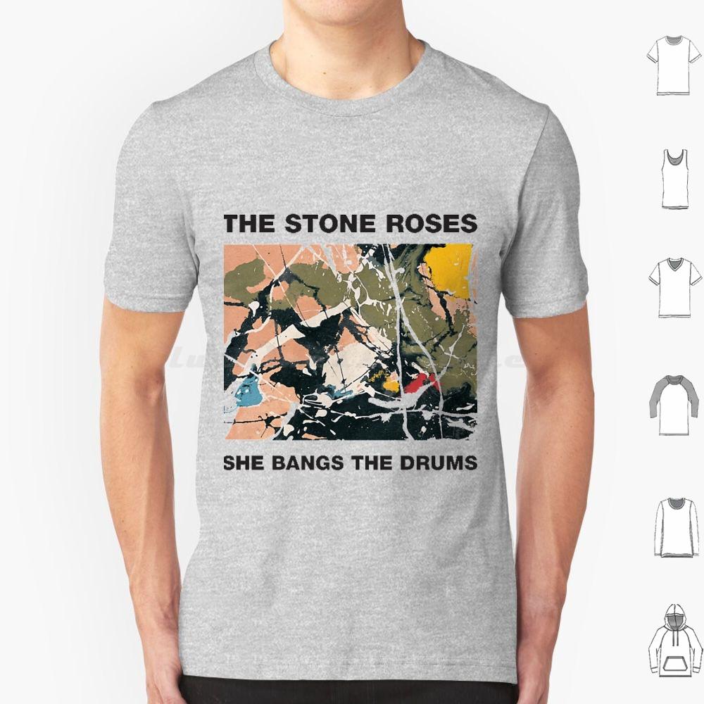 Trending She Bangs The Drums T Shirt Big Size 100% Cotton The Stone Roses Stone Roses The Stone Roses Galaxy Stone Madchester