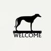 Greyhound Dog Welcome Sign Metal Ornaments Artwork Wall Stickers Shape Greyhound Stickers Sign Metal Ornaments Welcome Artwork