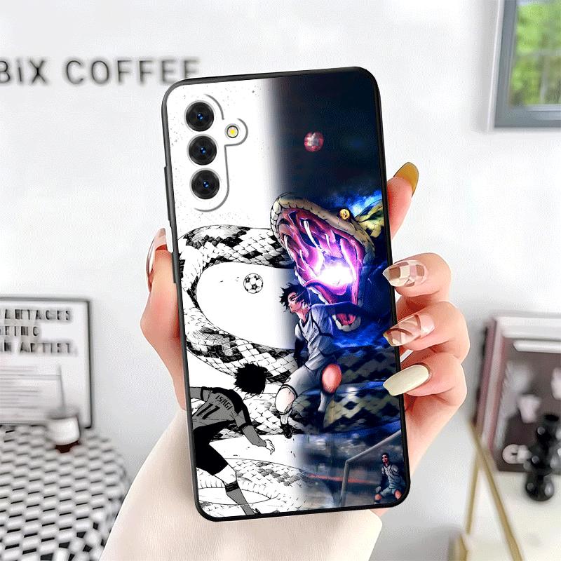 Blue L-Locks Football Anime Soft Phone Case for Samsung A17 A37 A57 A16 A26 A36 A56 A15 A25 A35 A55 A14 A24 A34 A54 A13 A23 A33