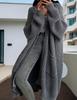 Женские осенне-зимние теплые вязаные свитера свободного повседневного ленивого стиля, длинный кардиган-пальто
