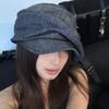 Cloud Octagonal Cap Japanese Pleated Painter Hat Casual Denim Beret  Girl