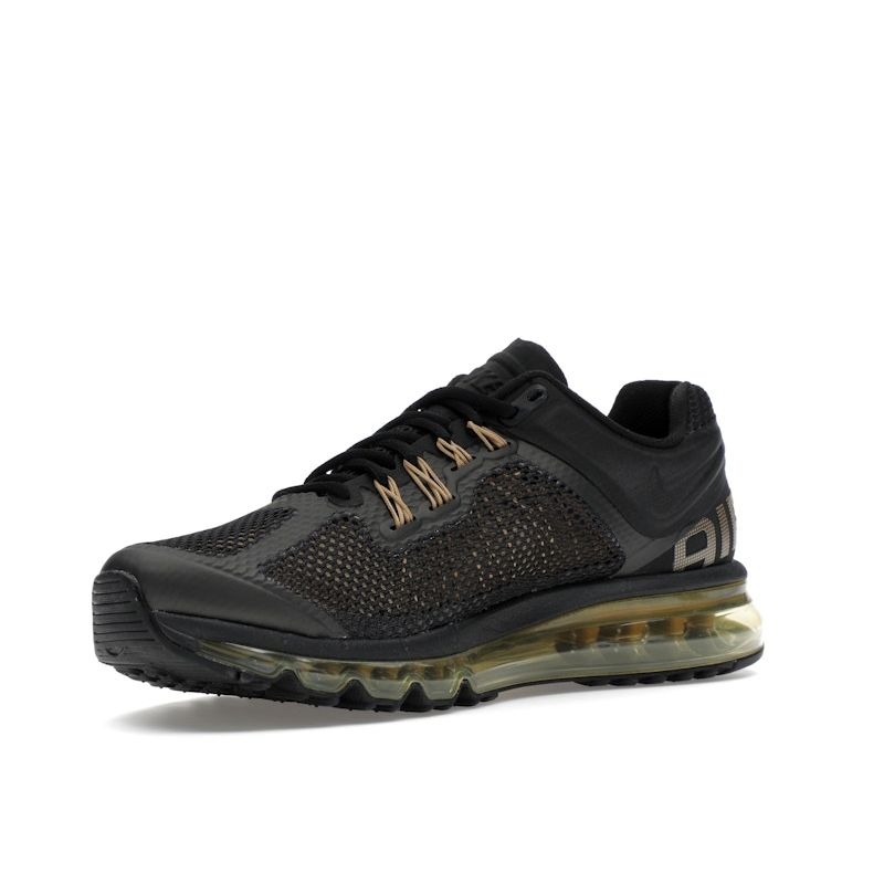 Nike Air Max 2013 Black Flat Gold Unisex Sneakers Metallic-Gold HQ1927-001