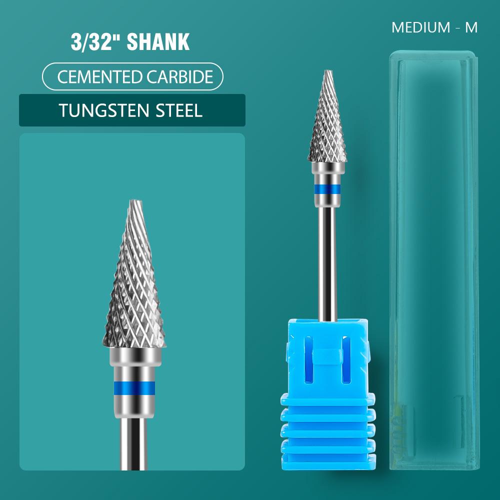 5 In 1 Carbide Tungsten Nail Bit Dual Rotation Volcano/Tornado Milling Cutters Fast Remove Acrylic Hard Gel ManucureTools