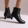 Women's High-heeled Short Boots Autumn and Winter New Retro Color-matching Large-size Short Boots