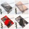 Soft Classic Plaid Scarf Wool Long Neckscarf with Tassel Soft Knitted Wool Scarf  Outdoor