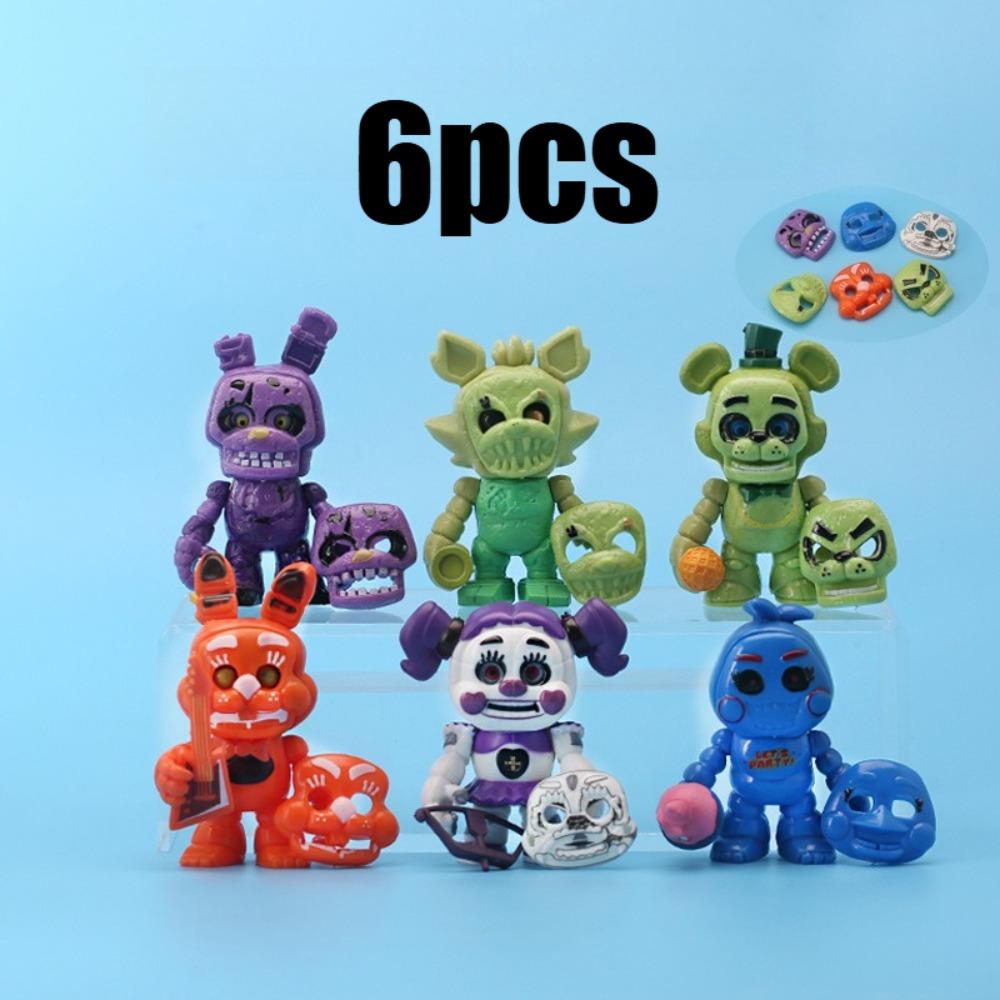 6 шт. Фигурки Fnaf Five Nights At Freddy'S с съемными масками Коллекционные игрушки Подарок на день рождения