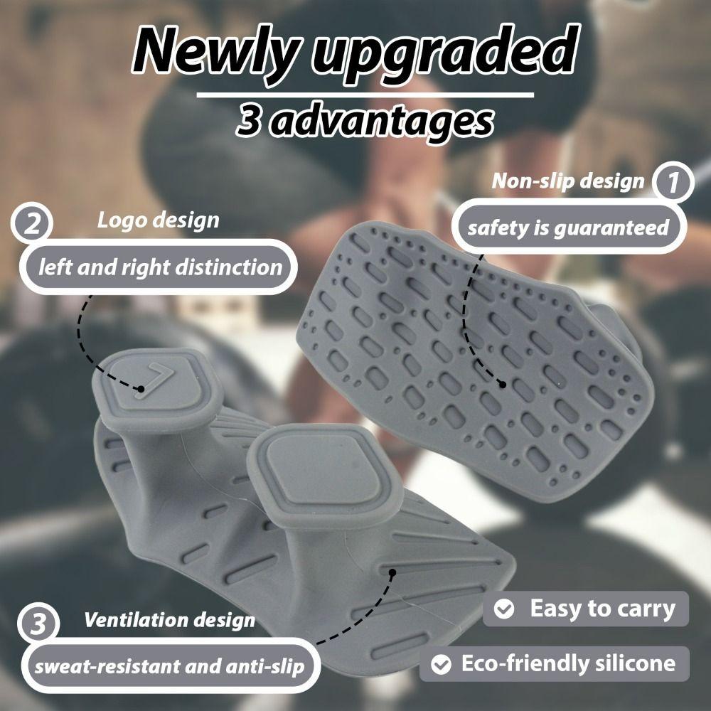 1 Pair Anti-slip Workout Gym Gloves Ergonomic Silicone Palm Grips Weight Lifting Grips  Gym/Fitness