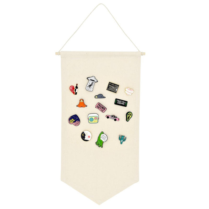 Badge Storage Display Cloth Hanging Flag Brooch Board Badge Organizer Holder