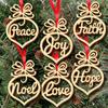 Love Hope Christmas Decorations Hanging Ornaments Xmas Tree Craft Pendant Christmas Wooden Letter