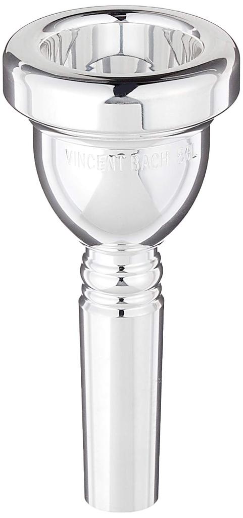 Back Bach Trombone Mouthpiece 5GL Silver Plated Finish Thick (For Pipe)