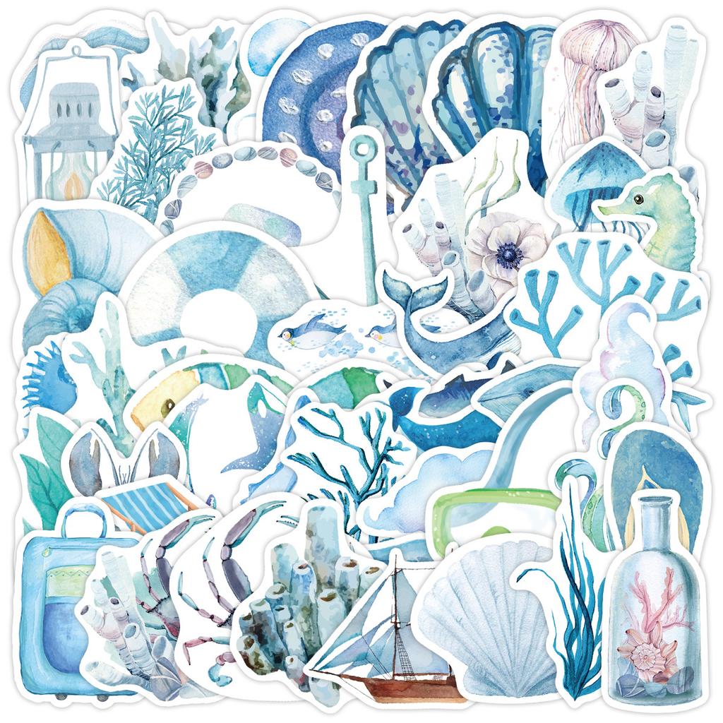 50 Фотографий Наклеек Граффити Морской Серии Чемодан Автомобиль Ноутбук Холодильник Стакан для Воды Водонепроницаемые Декоративные Наклейки