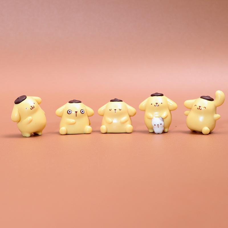 11 Стилей Sanrio Pompompurin Штабелируемая Плюшевая Игрушка Фигурка – Милый Мультяшный Настольный Орнамент для DIY