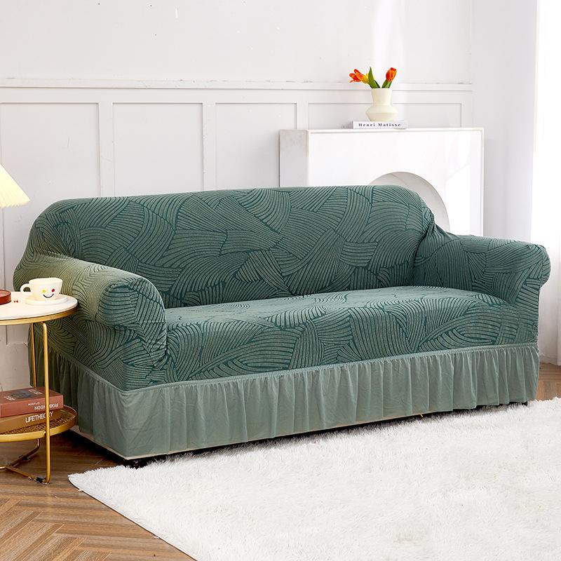 1 шт. Чехол для дивана с волнистым узором, чехол для дивана с юбкой, чехол для дивана с защитой от царапин, для мебели, для спальни, офиса, гостиной, домашнего декора