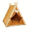 Spoil Your Pet with This Solid Wood Teepee Tent and Removable Canvas Cover.