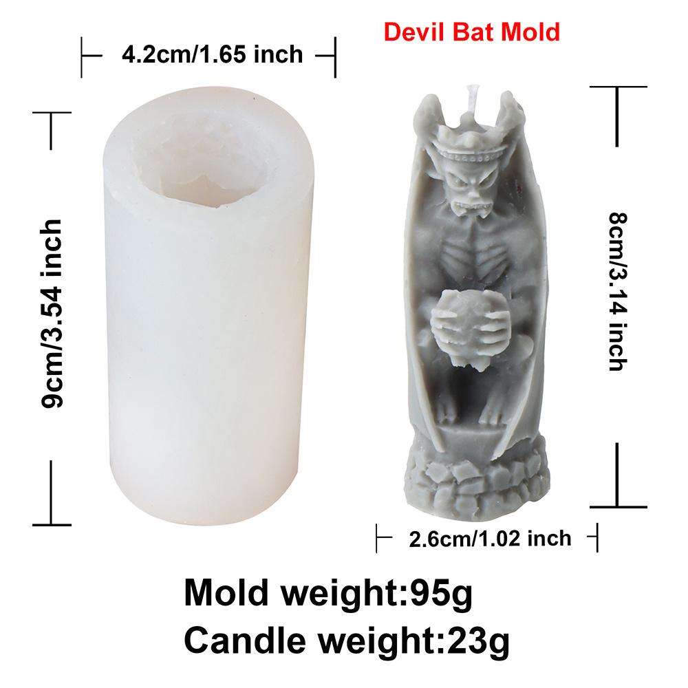 3D Форма для свечей из силикона 'Дьявольская летучая мышь Жнец' DIY Форма для изготовления из гипса 'Человек в черном Смерть' Жуткий Декор для дома Инструмент для литья из смолы