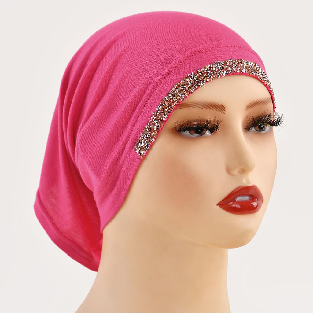 Модал Хлопок Ромбы Подшлемник Эластичный Хиджаб Простой Мягкий Капот Мусульманские Женщины Эластичный Внутренний Хиджаб Тюрбан Ислам Подшлемник