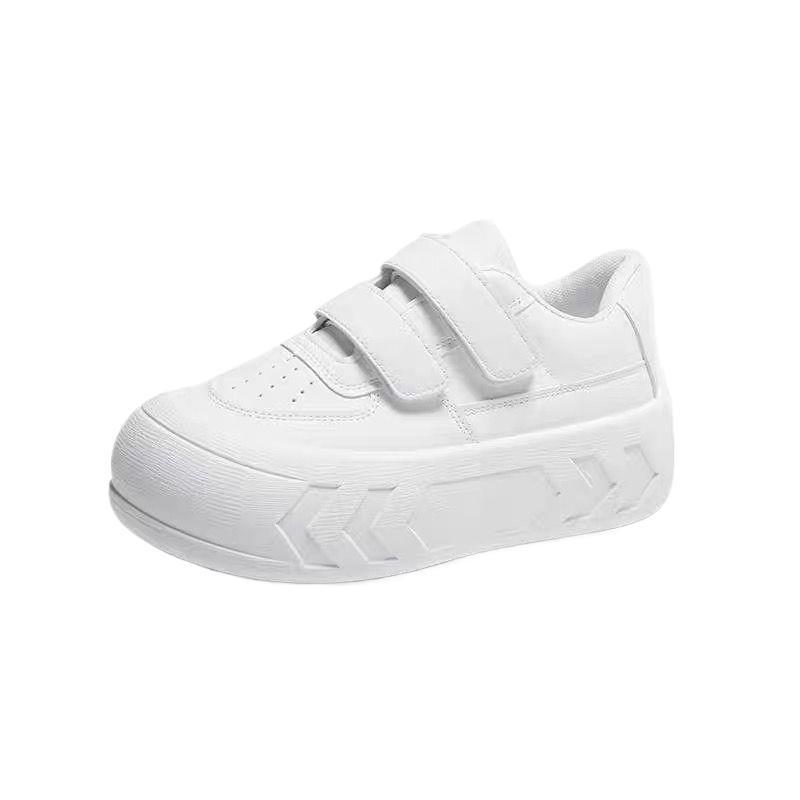 Zhao Ruth, the Same Thick-soled Little White Shoes, Heightening Velcro Casual Shoes, Children's Round Head Versatile Big Head Shoes, Board Shoes, Wom