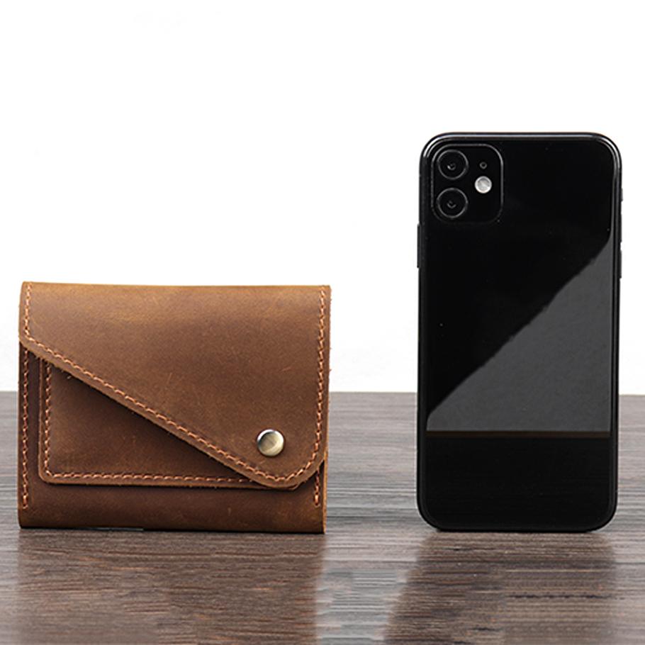 Ретро короткий мужской кошелек из натуральной кожи первого слоя, мужская сумка из натуральной кожи, женский маленький кошелек, держатель для карт, чехол для монет, чехол для монет Tide