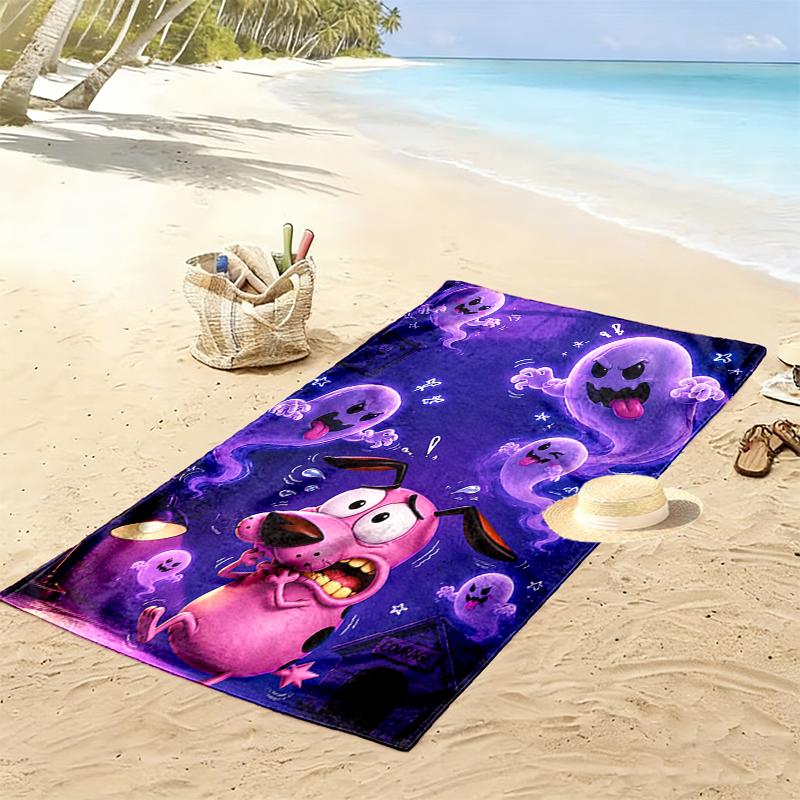 Courage the Cowardly Dog Beach Towel, Large Soft Quick Dry Towel for Beach Camping Swimming