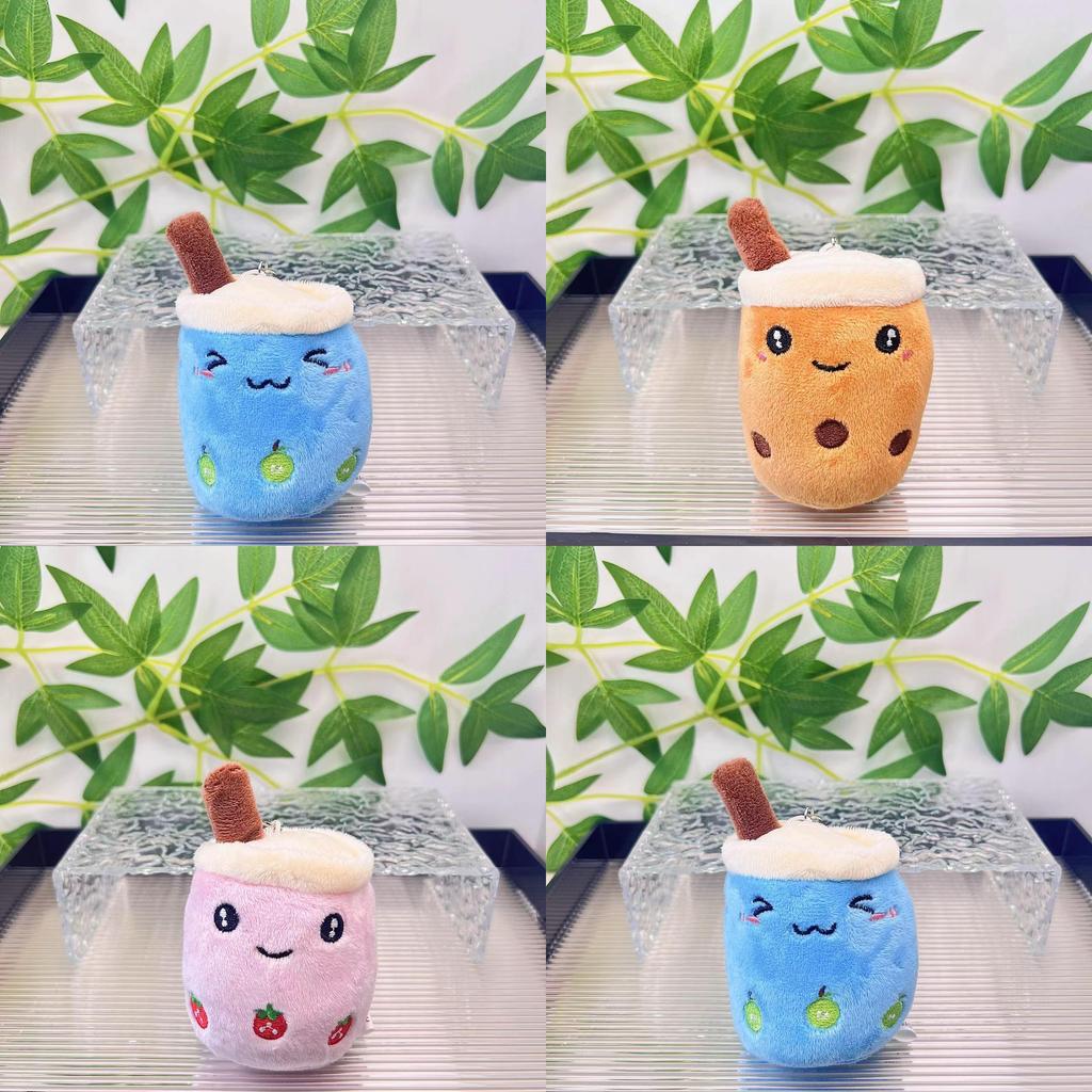 Adorable Cartoon Fruit Bubble Tea Cup Plush Keychain Soft And Cuddly Toy For All