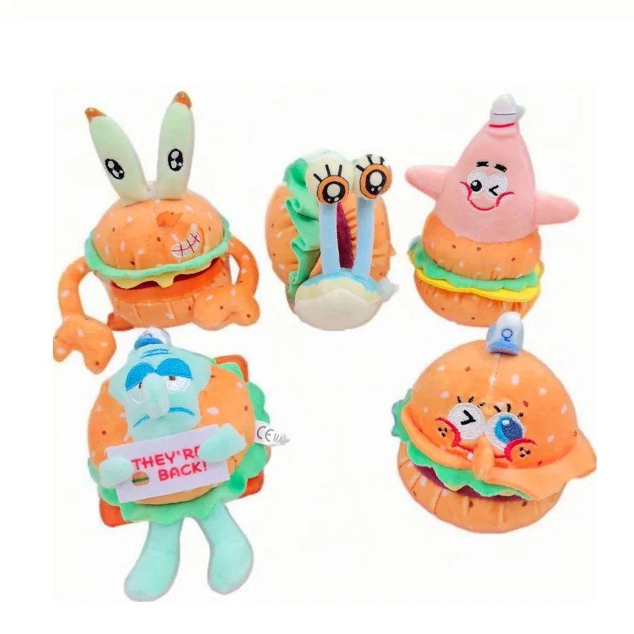 30 Pcs 10cm Cute Cartoon Plush Toy Keychains Hamburger Bag Charms Pendant Gifts For Kids