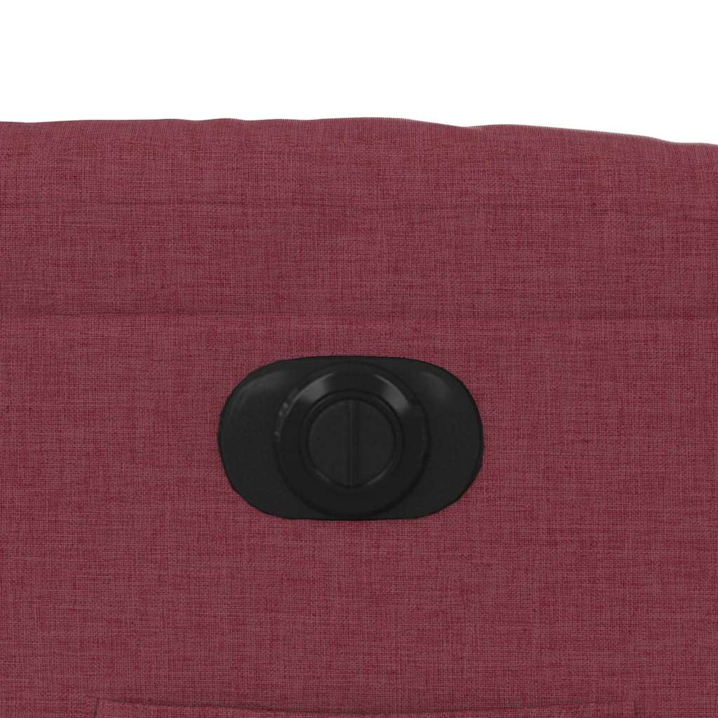 Electric Recliner Chair with Rising Function Burgundy Fabric