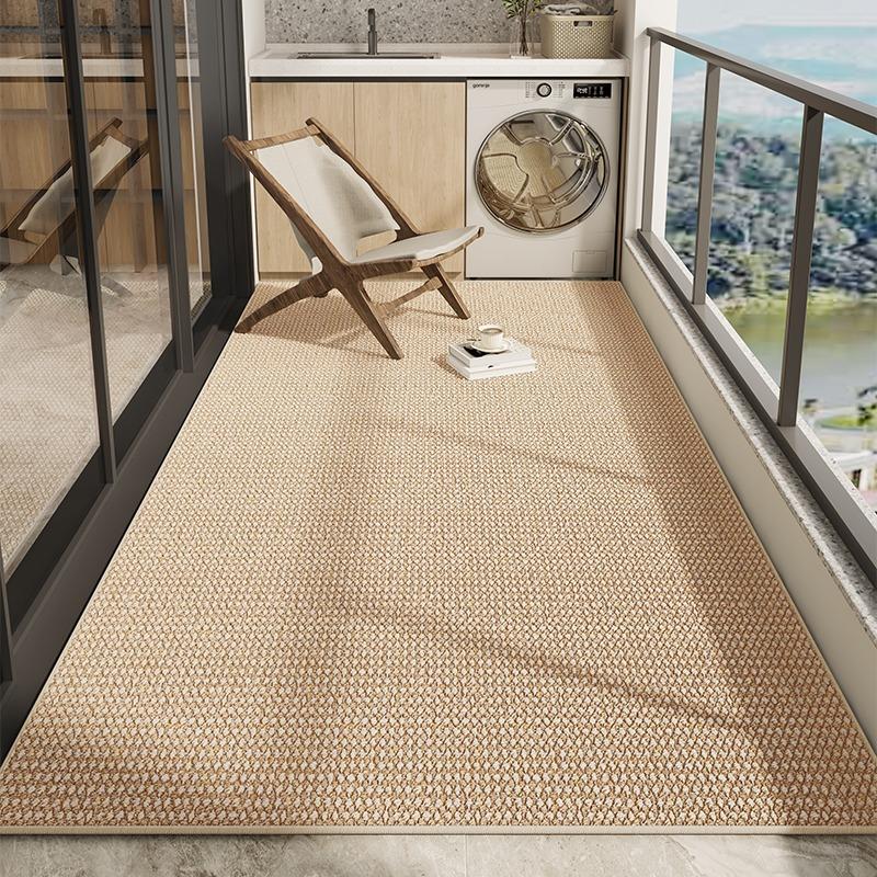 Коврик для пола на балконе Водонепроницаемый Нескользящий Устойчивый к солнцу Ковер Минималистичный Однотонный Имитация Текстуры Коврики Большого размера Домашний Декор Коврики