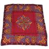 Used Scarf Silk Bordeaux Multicolor Geometric Pattern