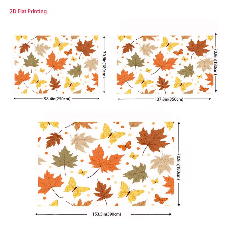 2D Seasonal Autumn Leaf and Butterfly Backdrop Cloth for Harvest Festival