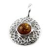 [N2174] - Silver Pendant 'Inspiration' Amber (rhodium-plated) - 20 Mm