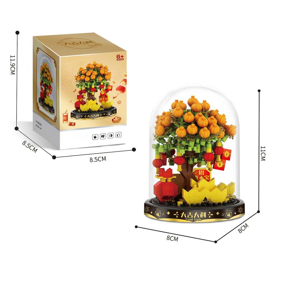 Букет Вечных Цветов Бонсай Комнатное Растение Модель Микро Строительные Блоки Украшение для Дома Головоломка Игрушки Детские Подарки на День Рождения Рождество