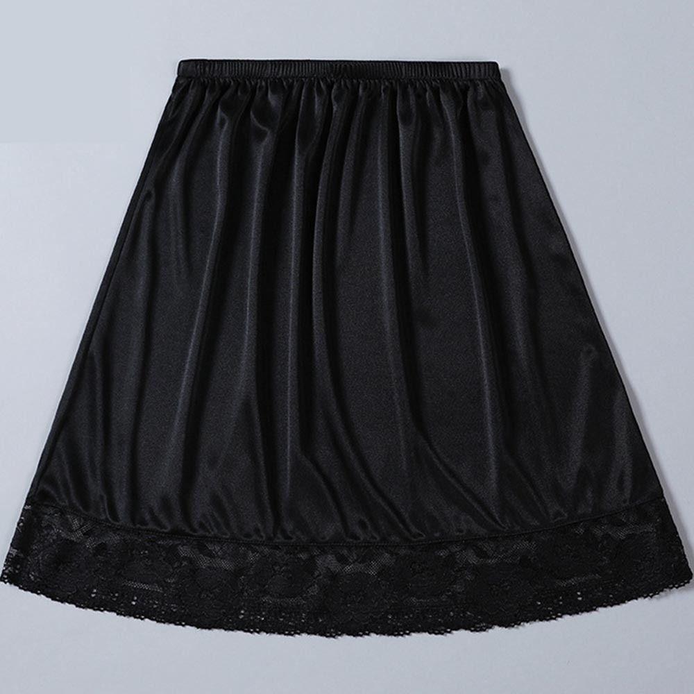 Thin JK Underpants Lace Edge Underskirt Women Petticoats Anti-Lighting Underskirt Silk Dress Slip