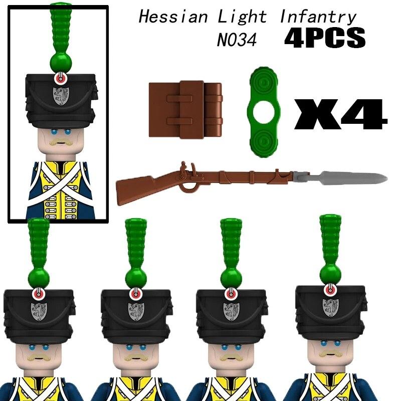 Napoleonic Wars Military Soldiers Building Blocks Medieval Army Figures Russian Ukraine Knights Infantry Weapon Bricks Kids Toys