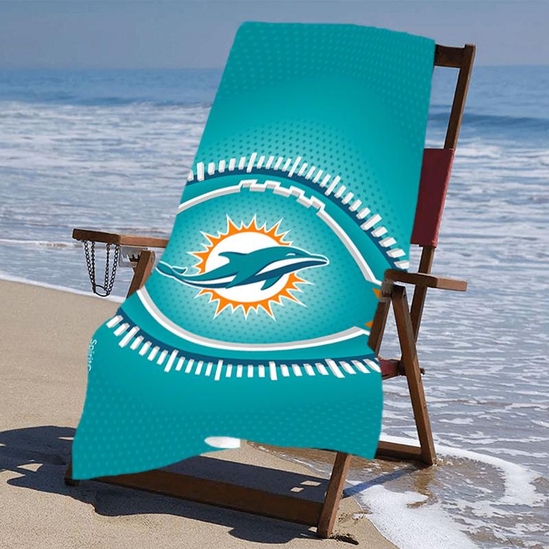 Beach Towel with Miami Dolphins logo Pattern - soft,absorbent,machine washable Lightweight&Modern,swimming,Travel Essentials