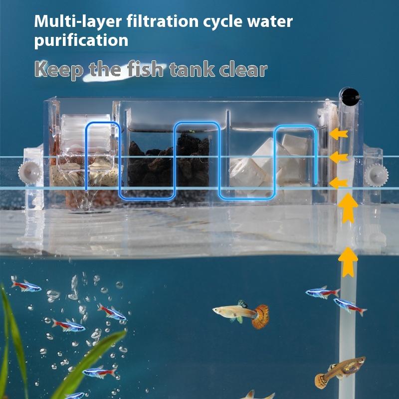 220 В настенный новый верхний фильтр настенный водопадный фильтр роликовый циркуляционный оксигенационный многослойный фильтр небольшой аквариум