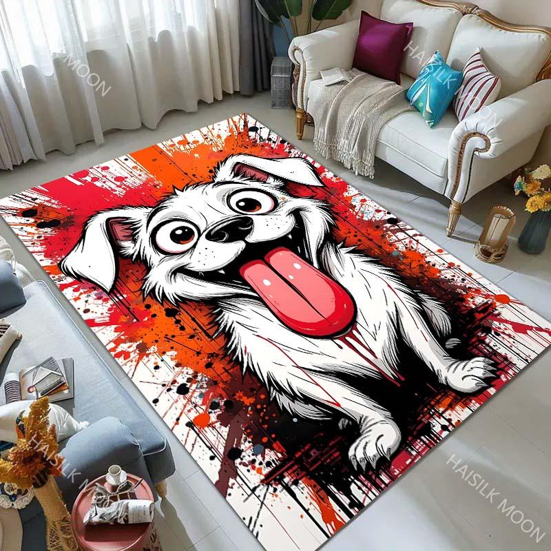 Splash Painting Puppy Carpet for Living Room Bedroom Bedside Floor Mat Cloakroom Kids Activity Area Rugs Luxury Gifts