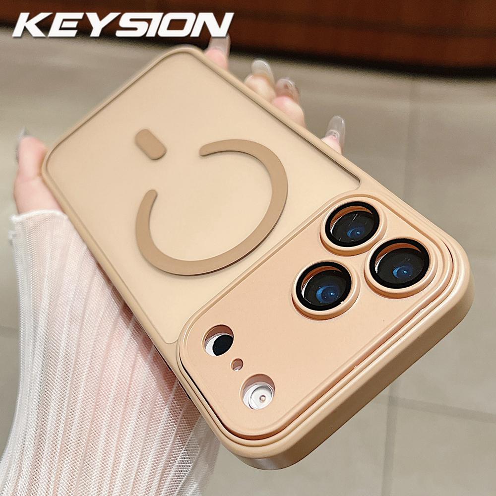 KEYSION Роскошный матовый полупрозрачный магнитный чехол для MagSafe для iPhone 17 Pro Max Беспроводная зарядка Ударопрочная броня Чехол для телефона