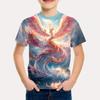 Children's Clothing 3D Printing Fashionable Phoenix Pattern T-shirt Fashionable and Comfortable Round Neck Short Sleeved Children's T-shirt
