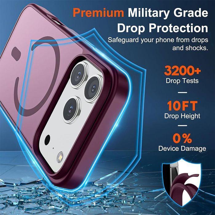Coque de protection - BOOLING - iPhone 17 Pro Max - Antichoc - Anneau Magnétique - Bordeaux