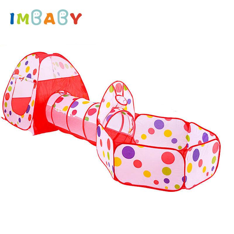 IMBABY 3 In 1 Baby Playpen For Children Indoor Toddler Foldable Playground Portable Infant Play Yard Tent Tunnel Without Ball