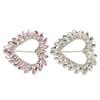 2pcs Love Heart Shape Rhinestone Buckle Metal Clothing Wrap Clip Sparkling Decorative T Shirt Clips
