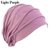Тюрбан-шляпа Femme Wrap Head Головные повязки Slouch Beanies Однотонный капот Chemo Cap Женская хлопковая шляпа